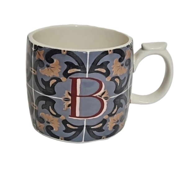 Anthropologie Mezze Monogram letter B mug 16.2 oz NEW
